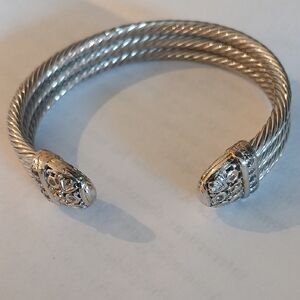 Twisted Silver Cable Bracelet